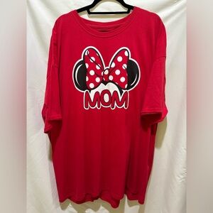 3XL Red Minnie Bow 'MOM' Graphic Tee